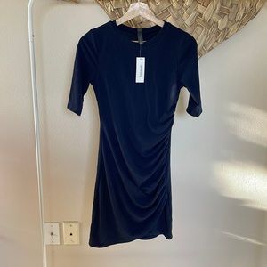 Francescas Blue Side Ruched Dress